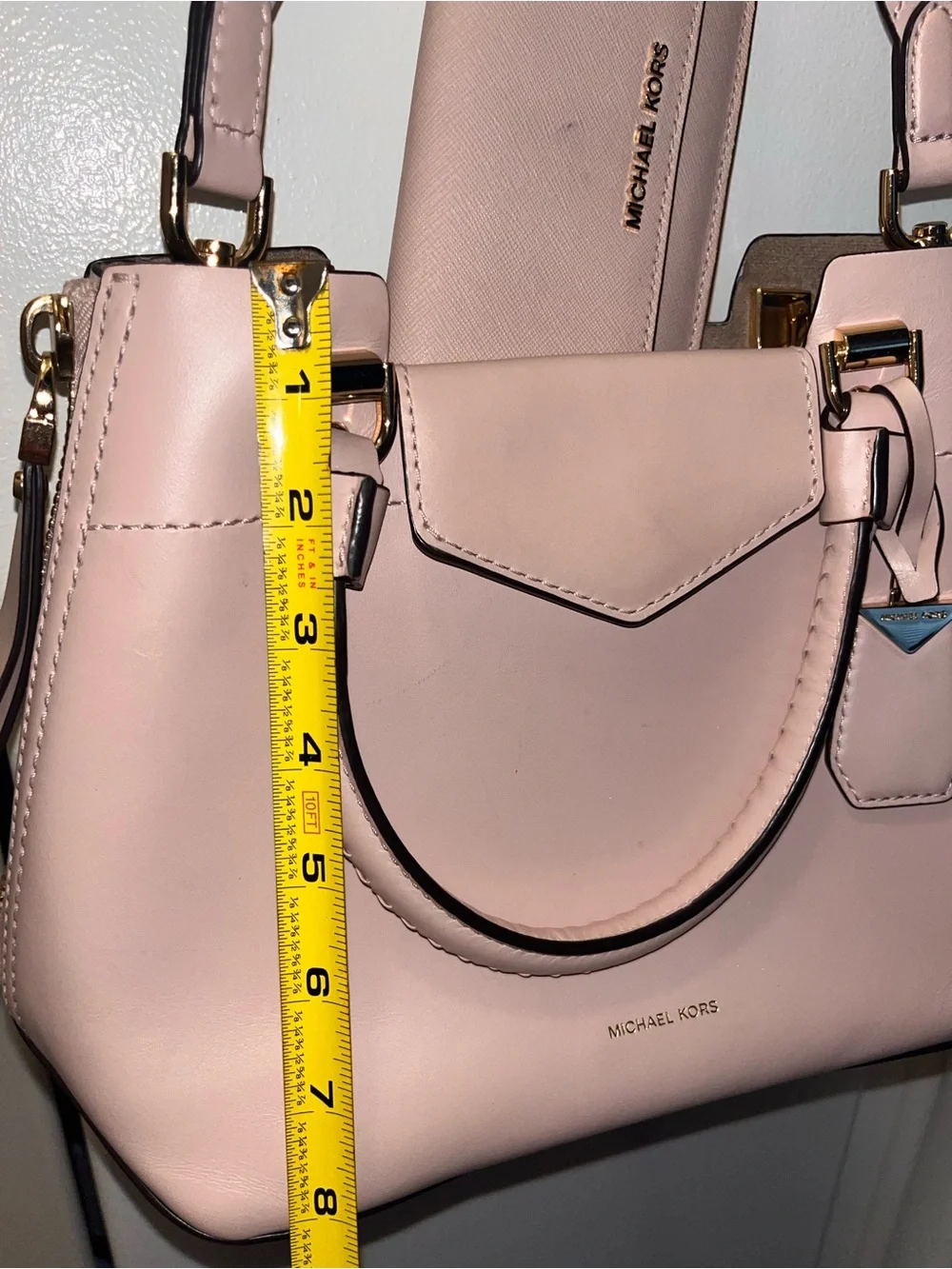 Michael Kors Blush Pink Leather Shoulder Bag with Matching Wallet